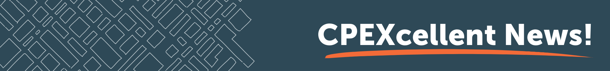 Banner with white text on blue background reading "CPExcellent news"