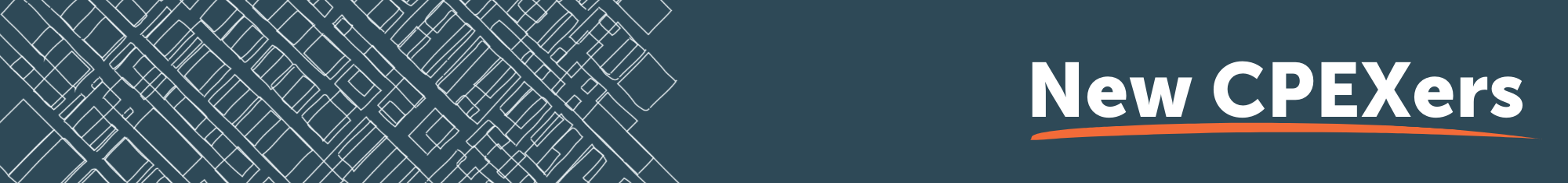 Banner with white text on blue background reading "new cpexers"